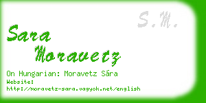 sara moravetz business card
